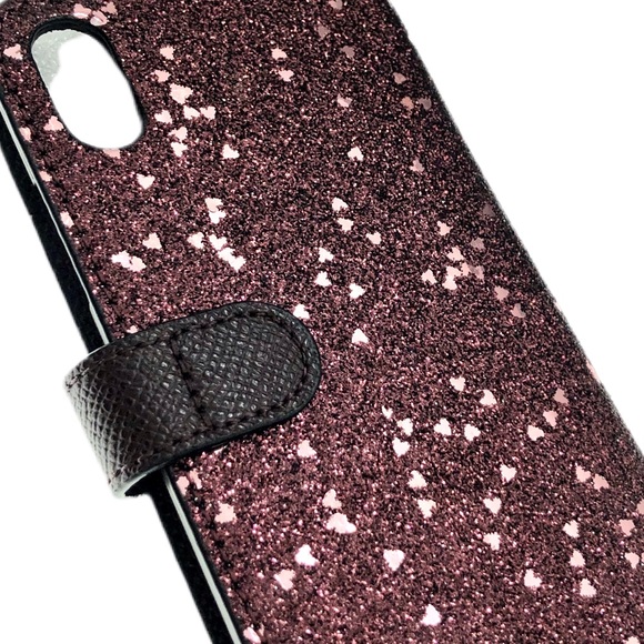 Purple Glittery Heart Phone Case Coach NIB Gift - Picture 12 of 16